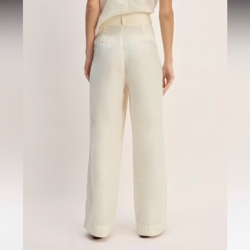 Everlane Cream Wide Leg Linen Pants - Picture 4 of 6